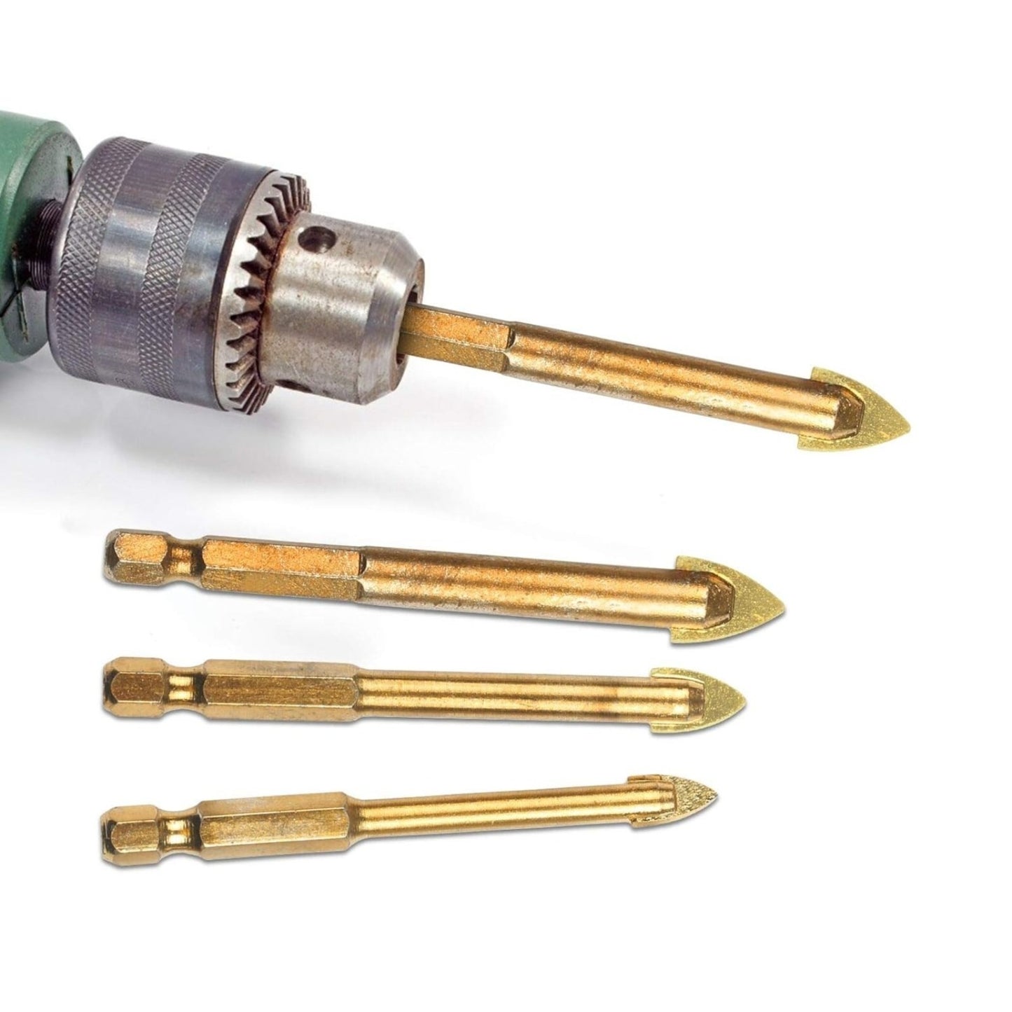 7-Piece Glass Drill Bit Set With Storage Box, 4–12 Mm For Precise Drilling In Glass—Accessories Set