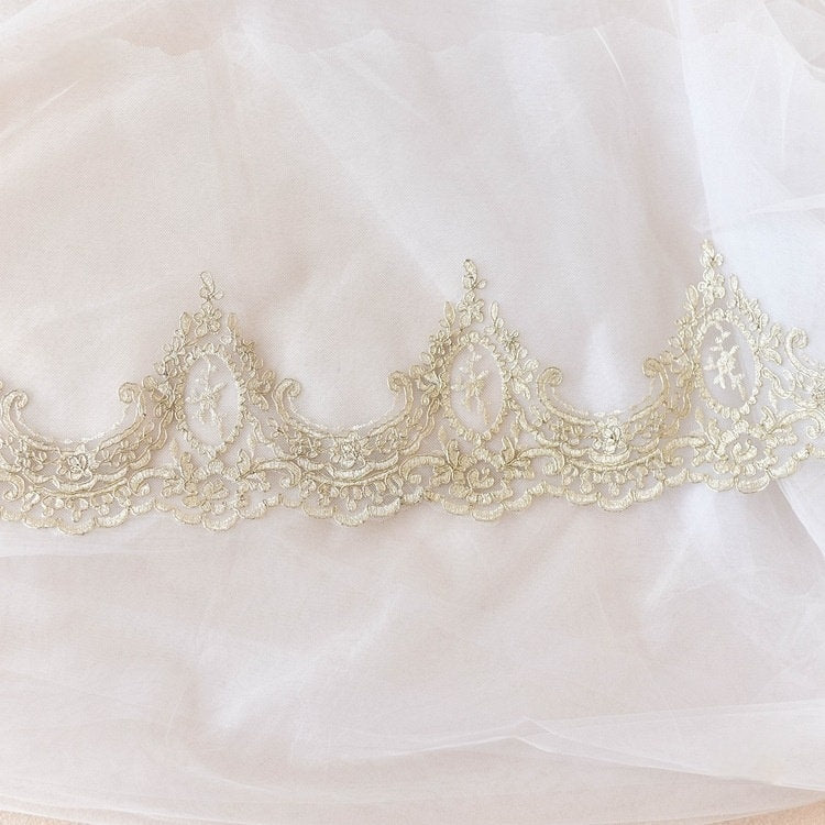 Extra Wide Light Gold Car Bone Lace Children's Fashion Accessories