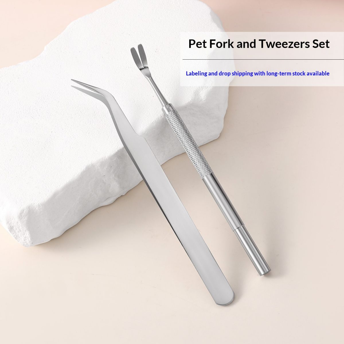 Household Pet Dog Lice Tweezers Set Stainless Steel Tick Remover