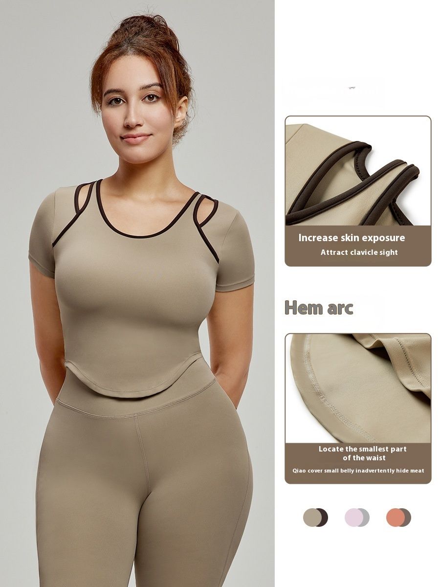 Fashion Yoga Sports T-shirt Short Sleeve Women