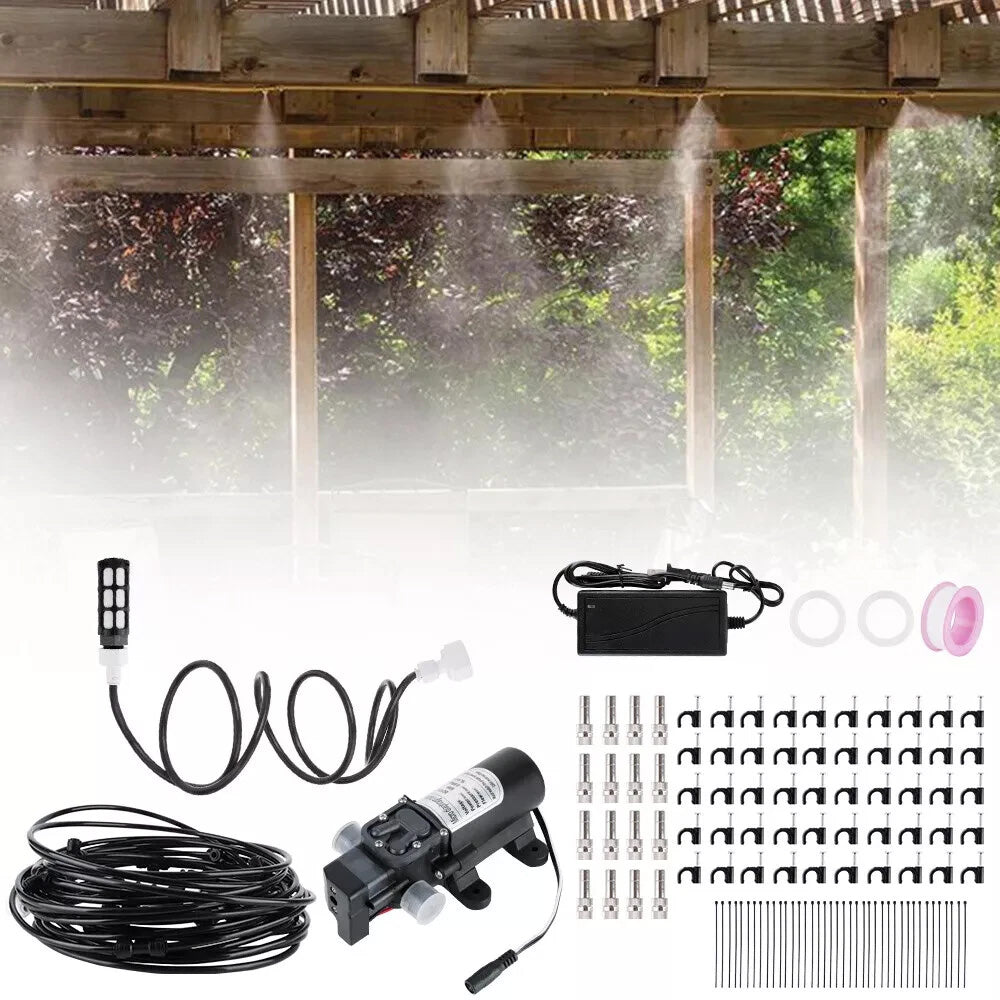 15m Misting System 12V 5L Min Water Garden Sprayer Sprinkler Cooling System