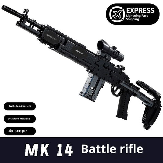 Submachine Gun Weapon Can Launch Building Block Toys