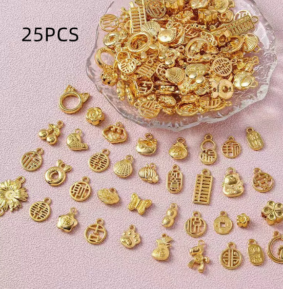 Handmade DIY Vintage Oil-drop Alloy Matte-gold Accessories Alluvial Gold Jewelrybracelet And Pendant