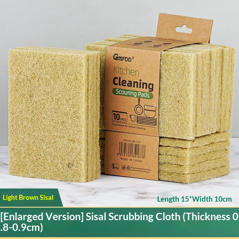 Sisal Scouring Pad Dishcloth Kitchen Cleaning Dishwashing Brush Pot-Cleaning Gadget
