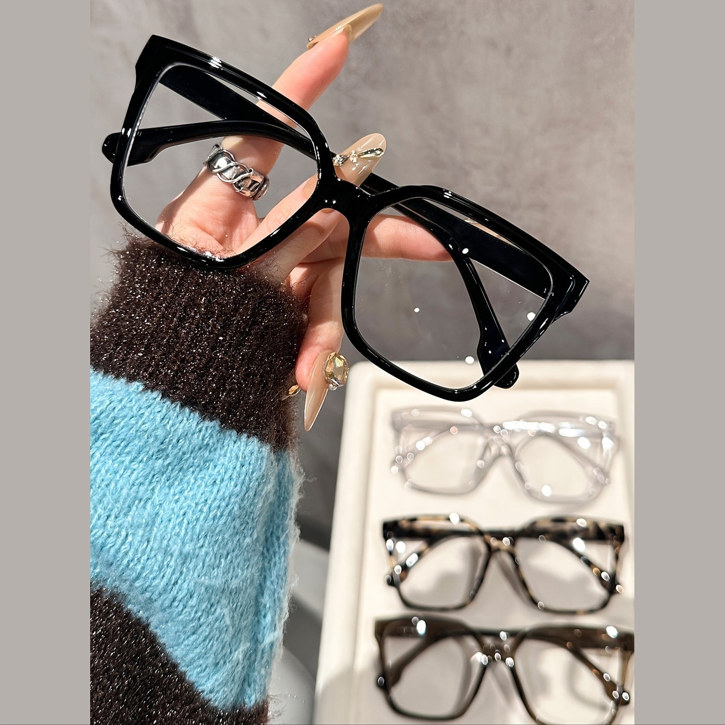New Cross-border Korean-style Trendy Square-frame Glasses