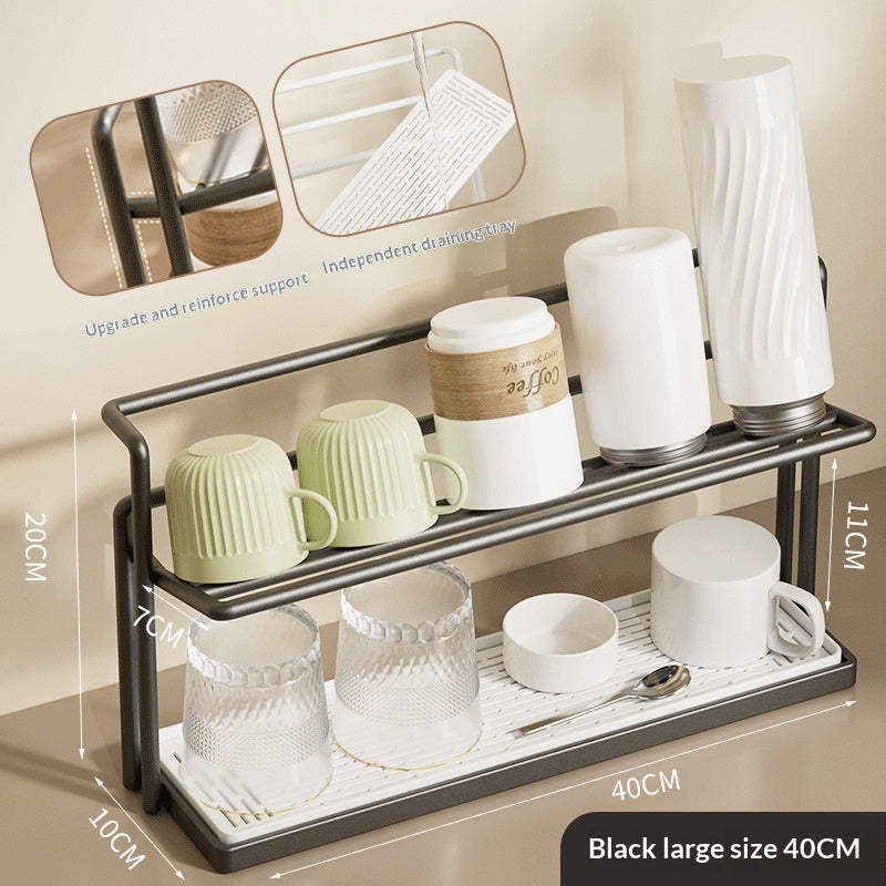 Tiered Tea Cup Rack Countertop Draining And Storage Stand