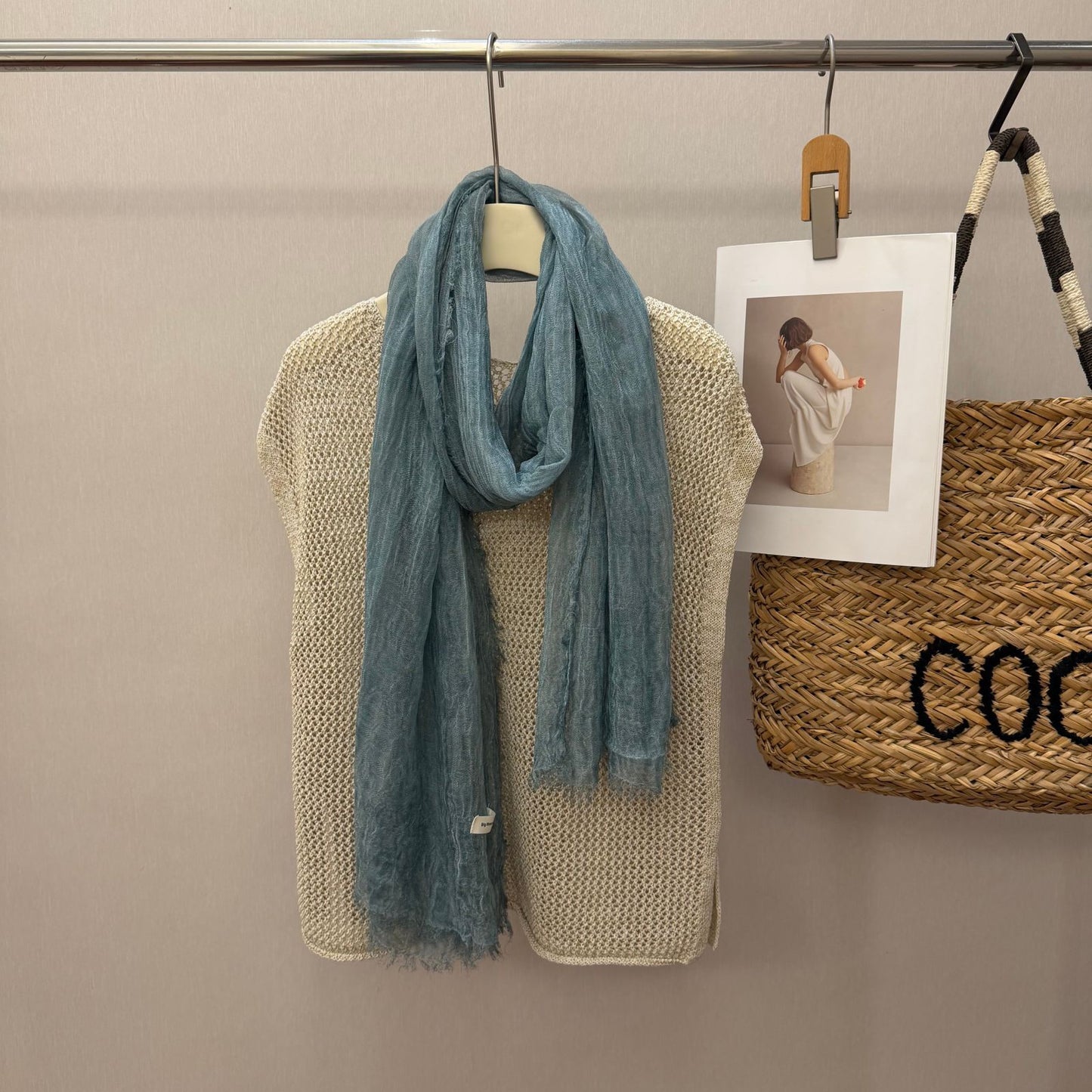 New-style Distressed Pleated Cotton-linen Warm Scarf