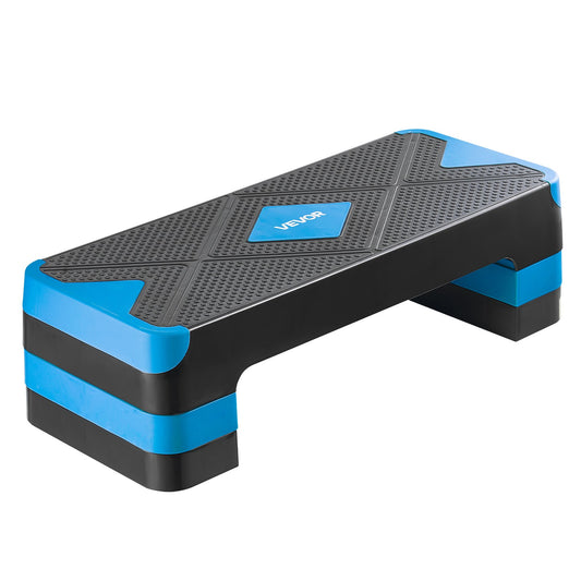 Aerobic Steppbrett Höhenverstellbares Trainingsbrett (10,16-20,32 Cm) Stepper Fitness Mit 250 Kg Tragfähigkeit Rutschfeste Oberflächenbank Für Heim-Fitnessstudio Cardio-Krafttraining Blau