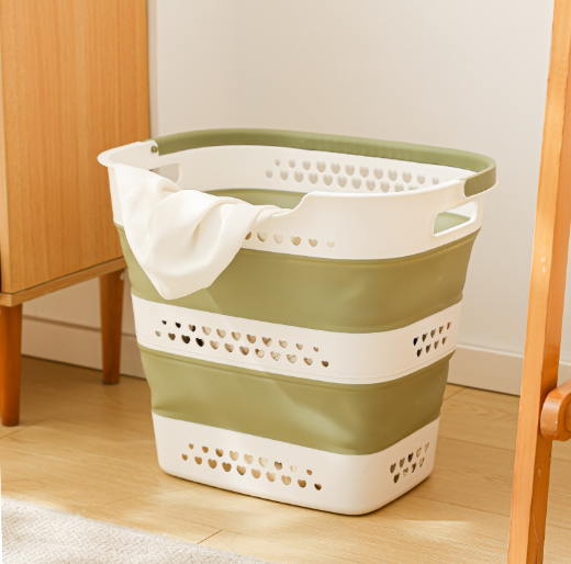 Foldable dirty clothes basket-military green-PP+PET-1 piece