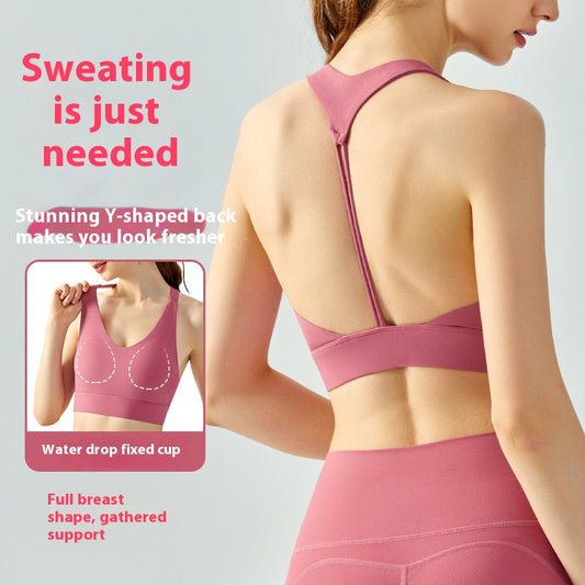Fitness Yoga Vest With Chest Pad Summer Sling Beautiful Back Bra Top Outdoor Running Fixed Cup