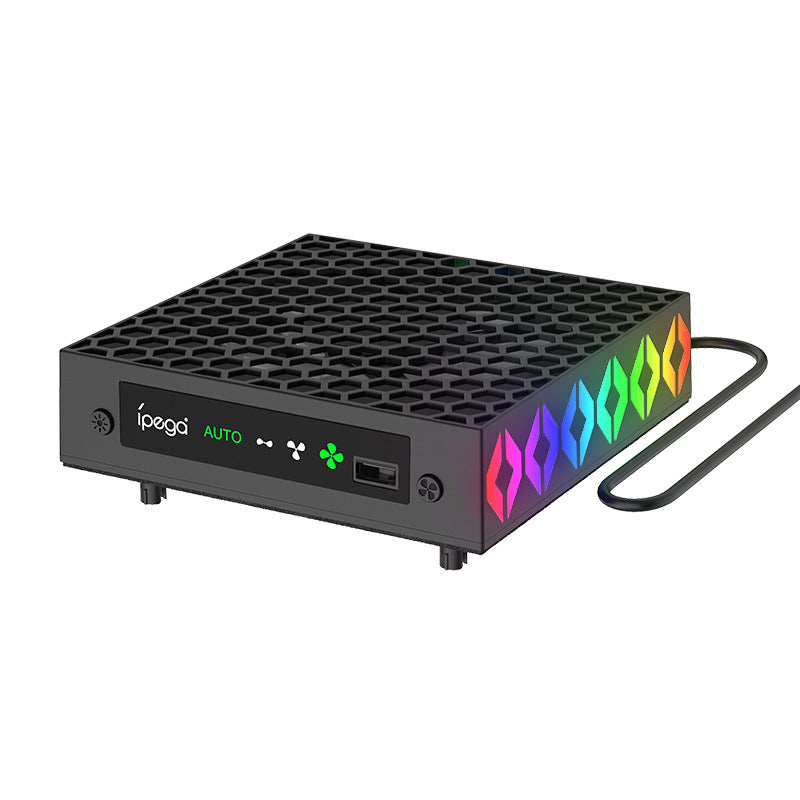 PC Temperature-control Cooling Fan With RGB Lighting Headset Holder And Gaming Accessory Rack