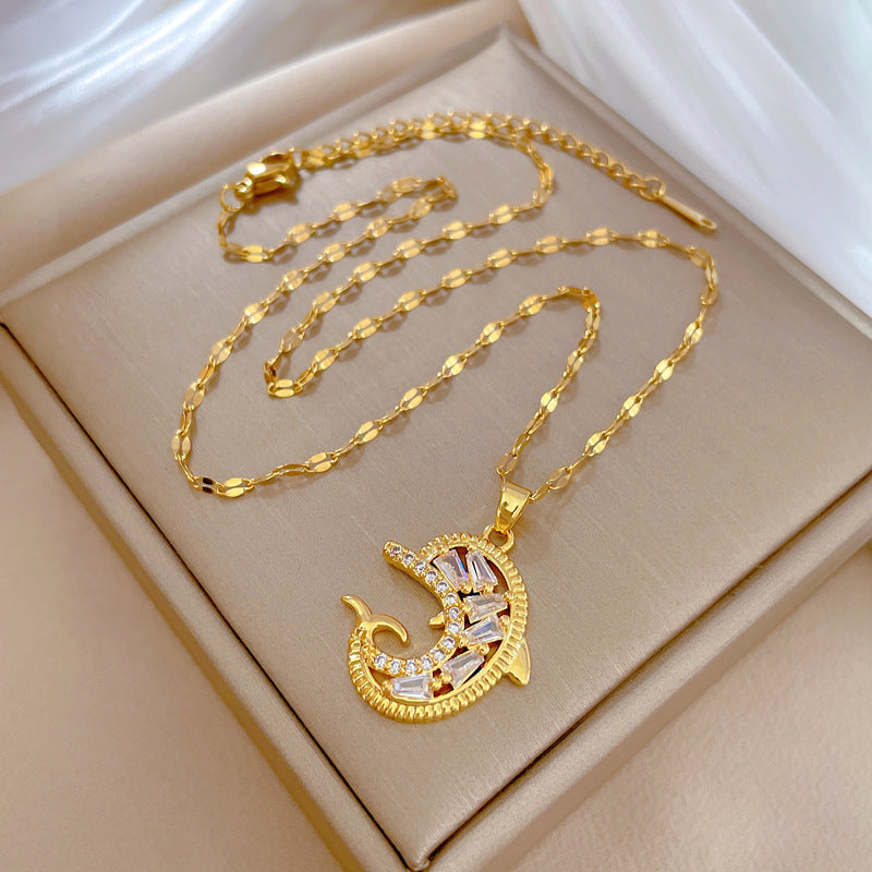 Zircon Dolphin Light-Luxury Fashion Necklace
