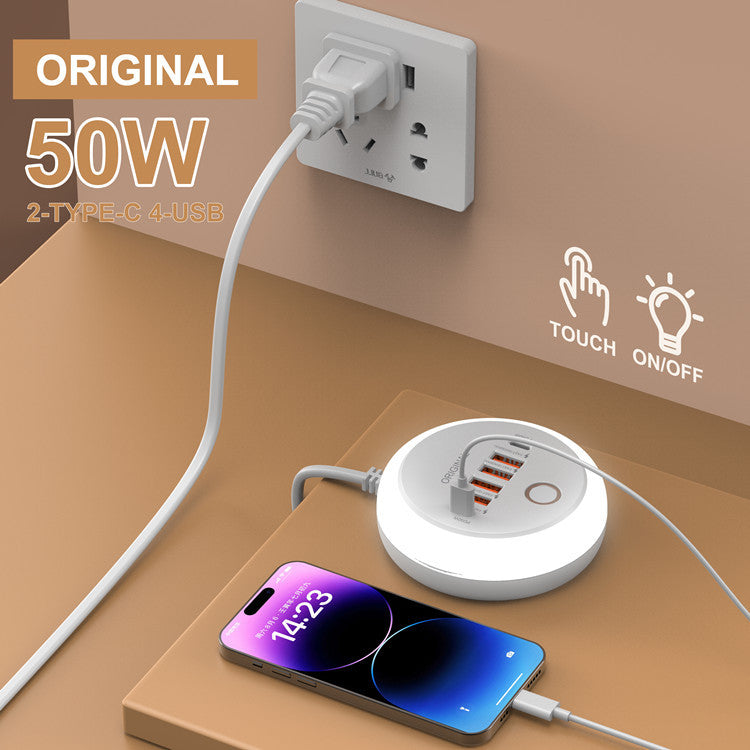 New PD20W Power Strip 2TC 4USB Multi-port Smart Fast Charging Charger