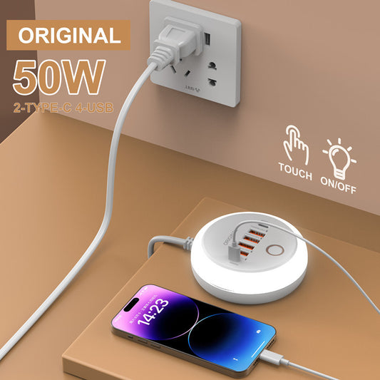 New PD20W Power Strip 2TC 4USB Multi-port Smart Fast Charging Charger