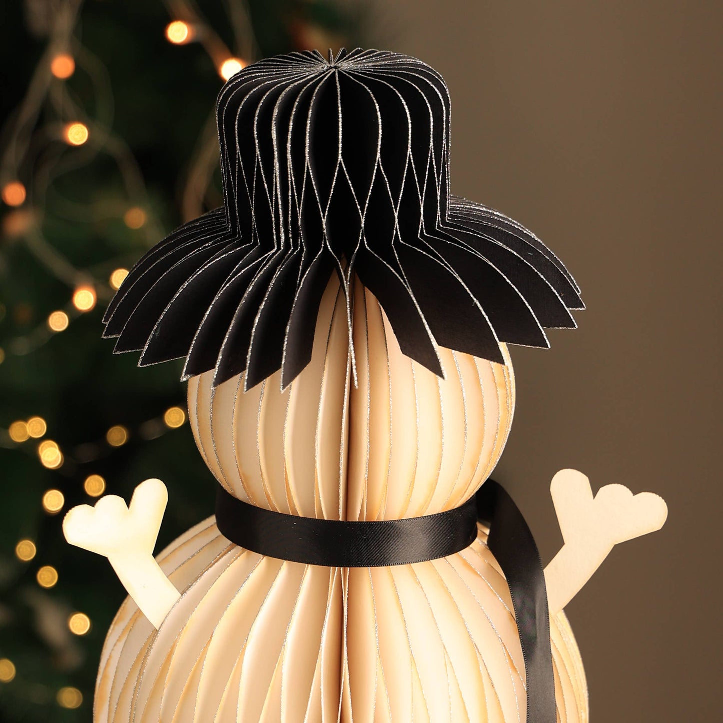 Honeycomb Handmade Paper Snowman -White-Festive Decor