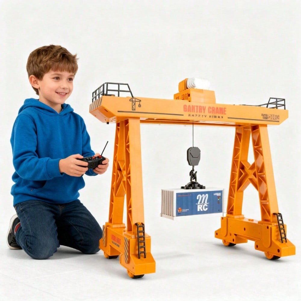 2.4GHz Remote Control Gantry Crane, Assemble It Yourself. A 118 Scale, Lifelike Construction Site Truck. Educational, Fun, And A Great Gift For Kids 6. Forklift, Construction, Toy Truck