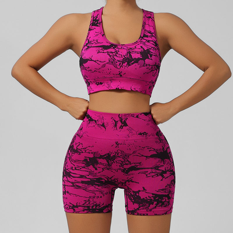 Polyester Women's Seamless Tie-dye Yoga Clothes Outdoor Sports