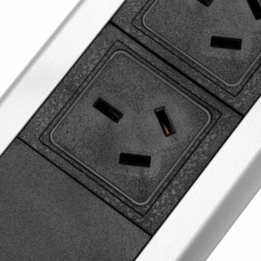 Pop Up Power Point 3 Socket Plug   2 USB Table Home Kitchen Desk Outlet