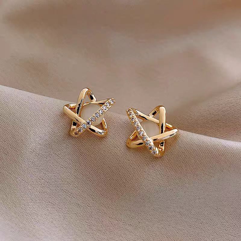 Cat's Eye Five-pointed Star Stud Earrings For Women, Premium Unique Elegant Star Earrings, 2026 New Hot Selling Ear Jewelry