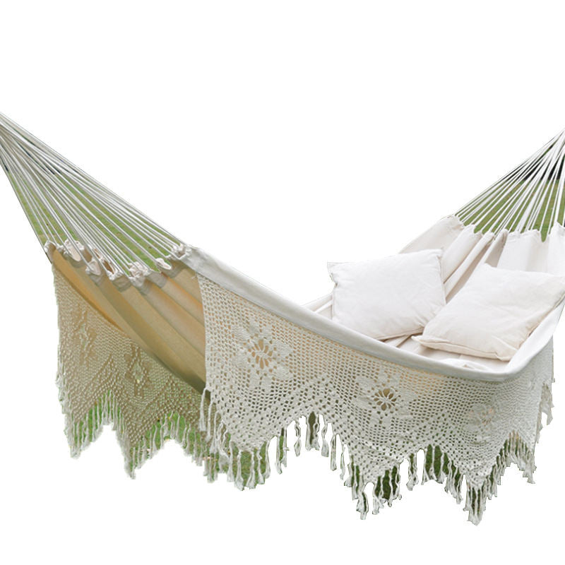 Outdoor Cotton Canvas Tassel Hammock