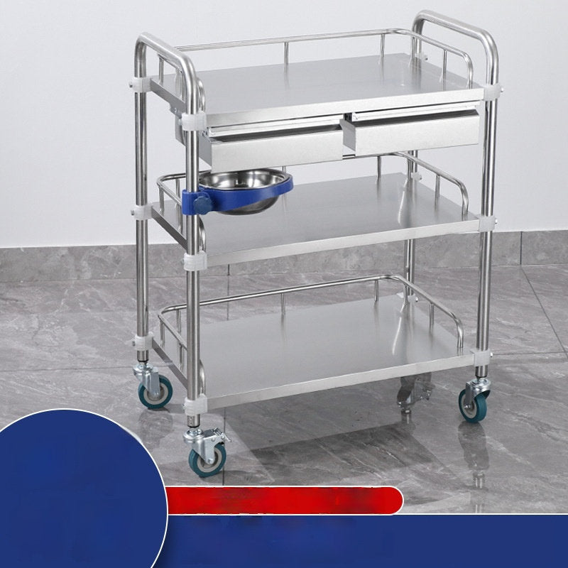 Thickened Medical Stainless Steel Treatment Car Three-layer Equipment
