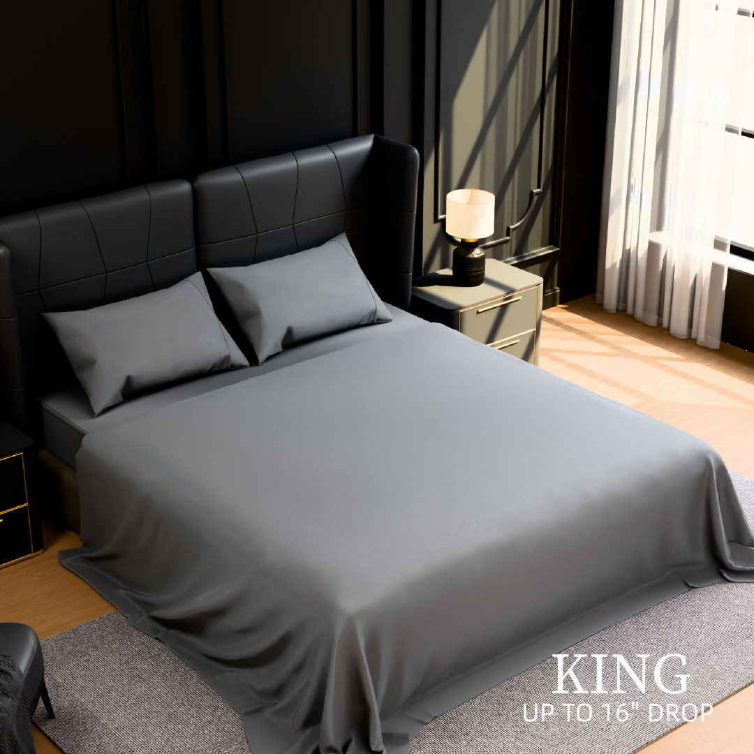 Bedding King Bed Sheets Set - 4 Piece Bedding - Brushed Microfiber - Shrinkage And Fade Resistant - Easy Care  King, Grey