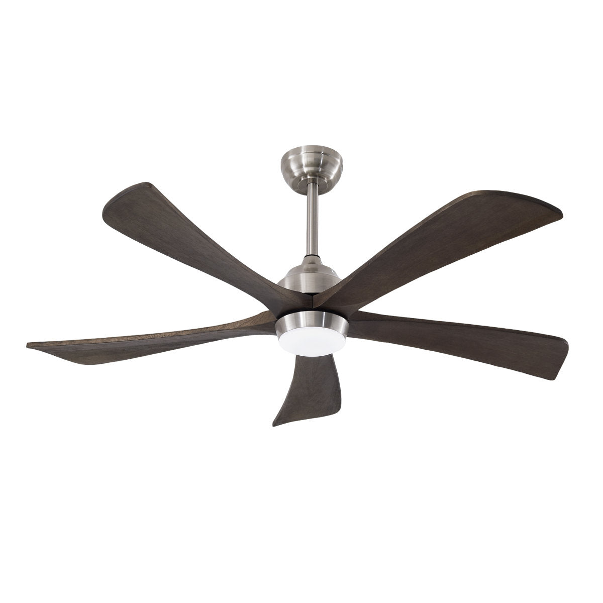 52  5PCS Solid Wood Blades Ceiling Fan With Lights Remote Control,Quiet DC Motor 3 Blade Ceiling Fans 6 Speed Levels,Reversible Ceiling Fan,for Patio Living Room,Bedroom,Office,Indoor. Stain Nickel