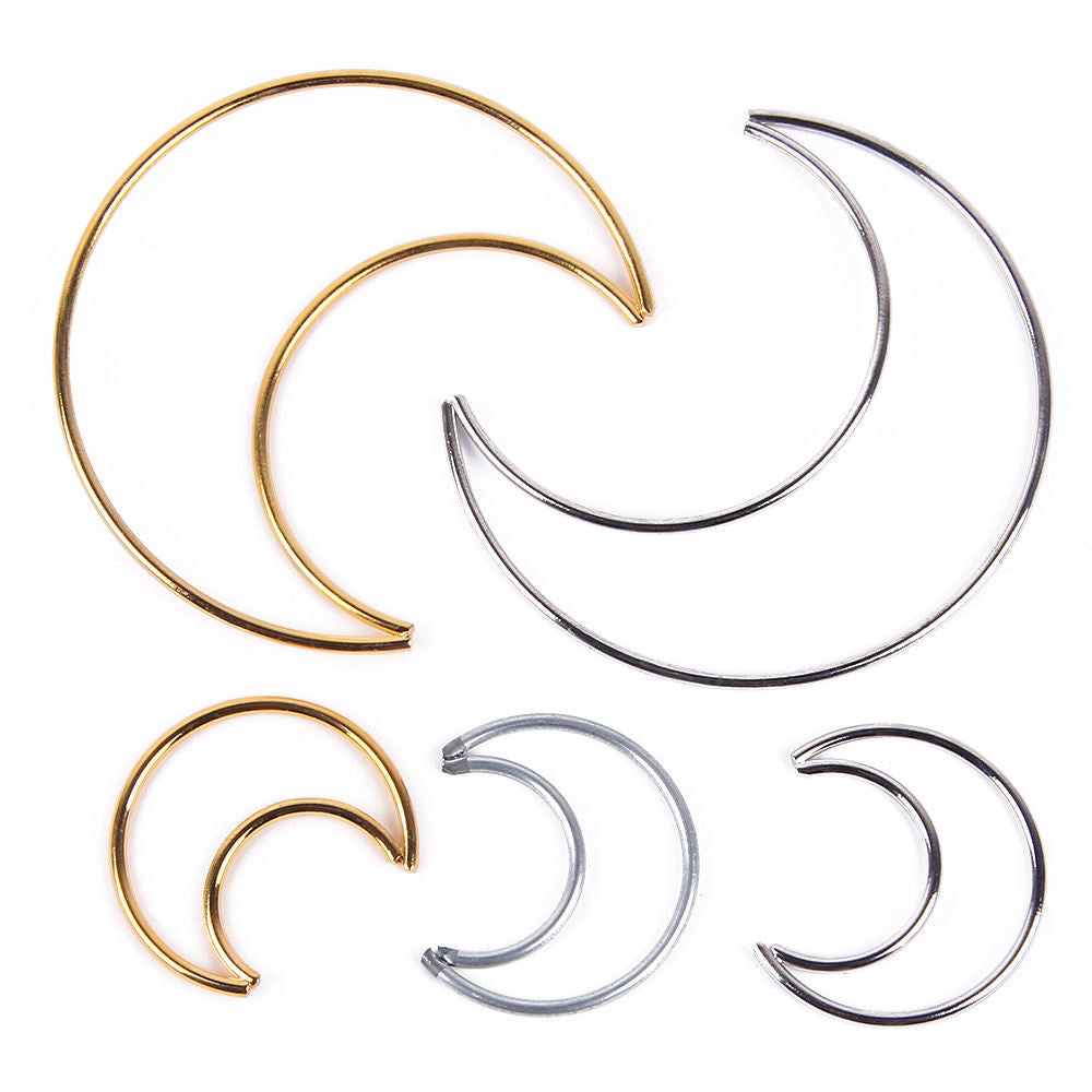 Electroplating Moon Hoop Jewelry Accessories Materials