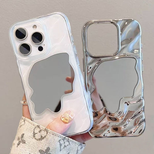 Electroplated Ripple Mirror Makeup Mirror Protective Case
