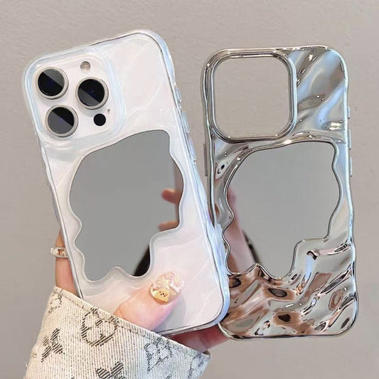 Electroplated Ripple Mirror Makeup Mirror Protective Case