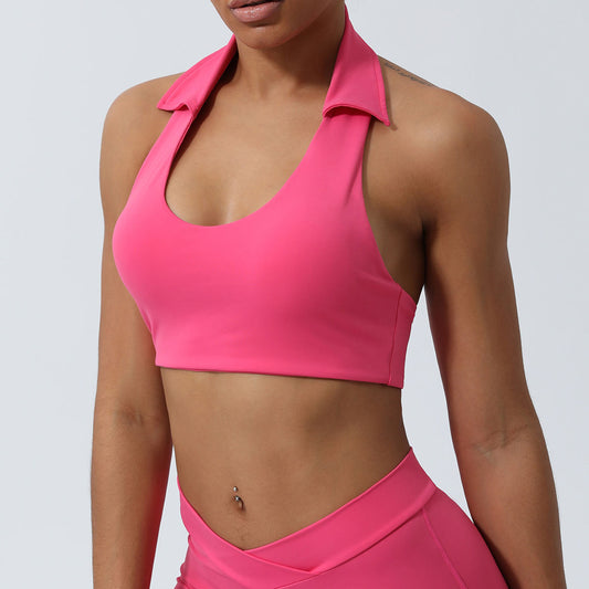 Women's Lapel Halter Yoga Vest