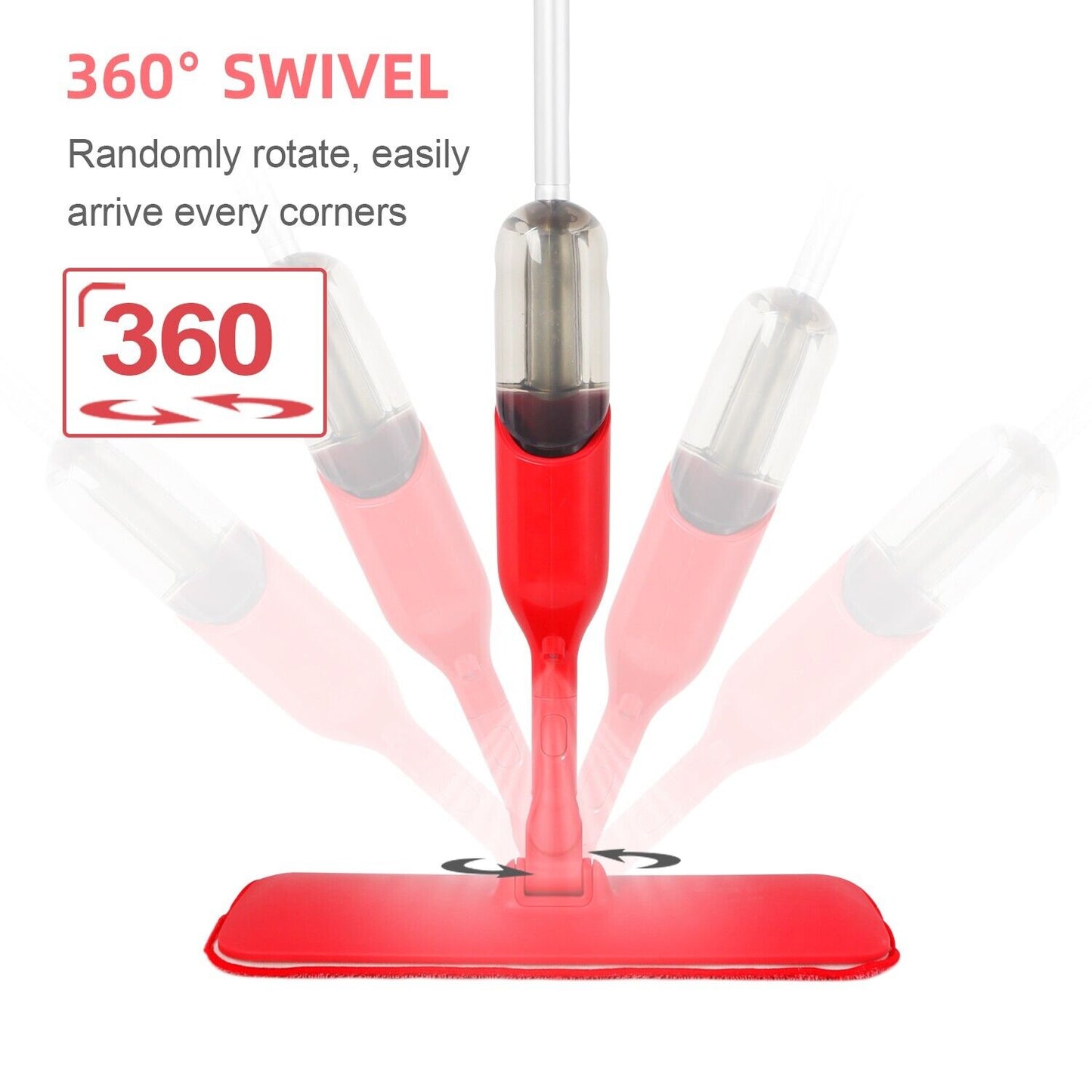 Spray Flat Mop Microfiber Pads Floor-Tile Kitchen Bathroom Living Room Cleaning