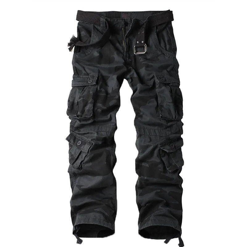 Men's Cargo Pants 3D Multi Pockets Loose Straight Leg Work Pants Wear Resistant Outdoor Casual Hiking Trousers Plus Size
