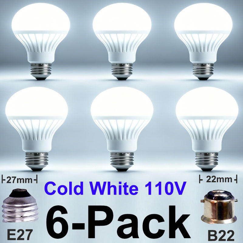 6-Pack Hot Sale LED Bulbs E27xB22,110Vx220V Universal, Ultra Bright, Energy-Saving, No Flicker, Eye-Care, Long Lifespan, Perfect For HomexOfficeX Commercial Use, Global Bestseller, Fast Shipping, Prem