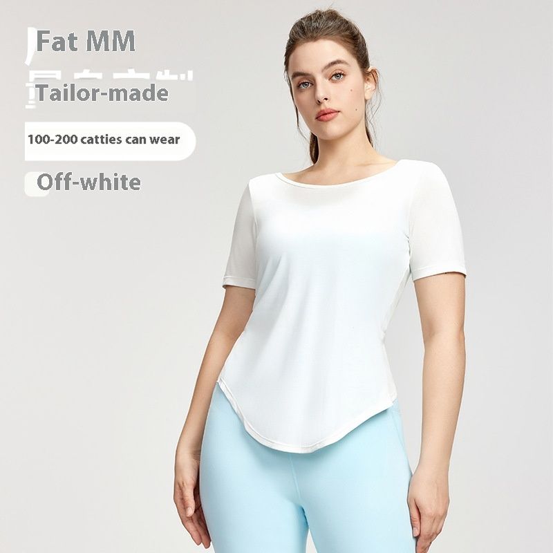 Solid Color Fat Sister Yoga Clothing Top Summer