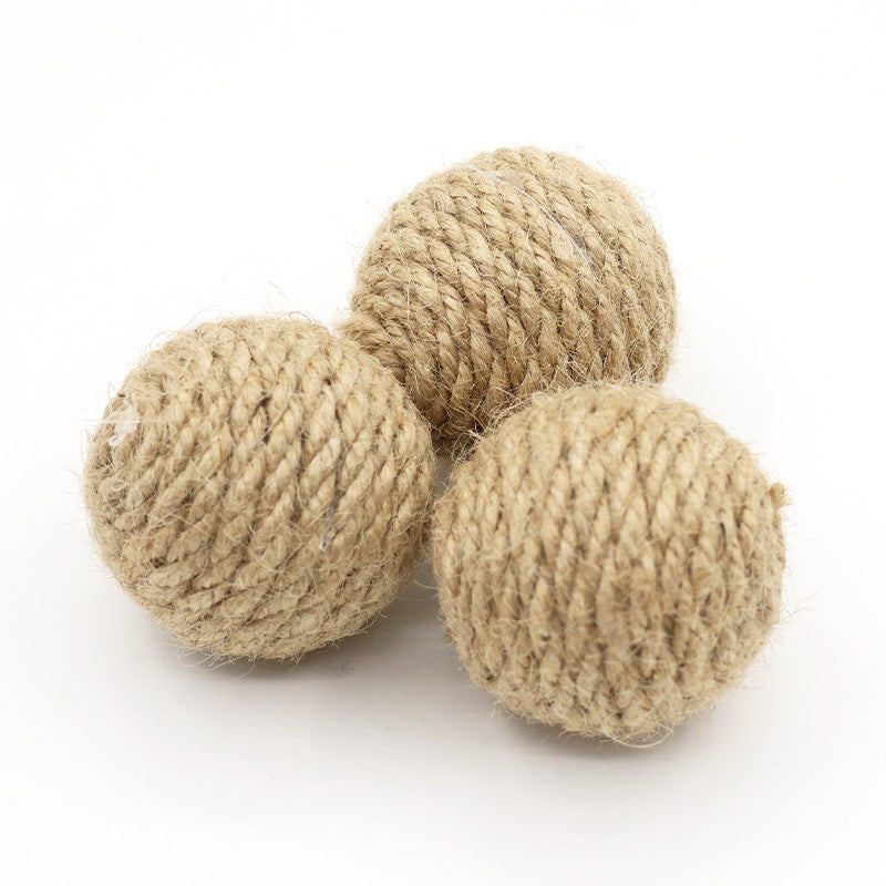Pet Hemp Rope Ball 45 Cm Natural Color Woven