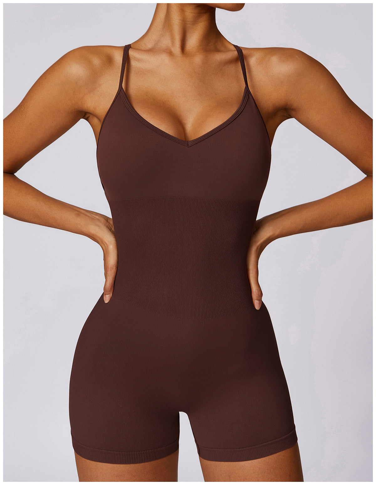 Women's Fashion Casual Hollow-out Beauty Back Seamless Yoga Jumpsuit