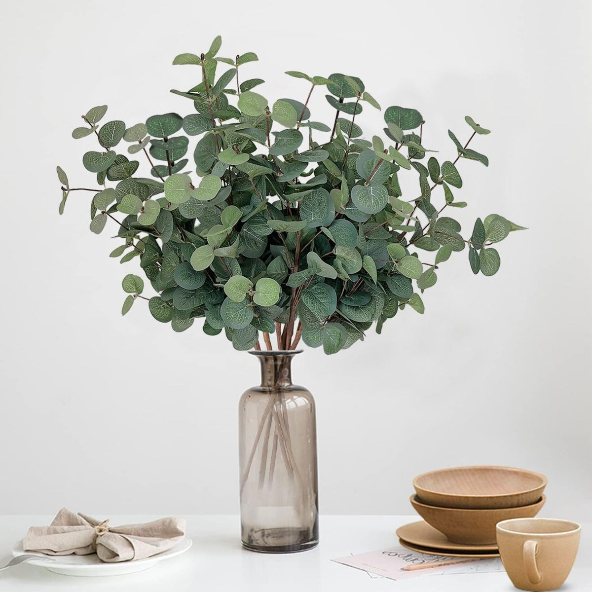 6-Piece Artificial Eucalyptus Set, 60 Cm Long Artificial Plants, Realistic Branches For Vases & Home Decor—Party Supplies Set