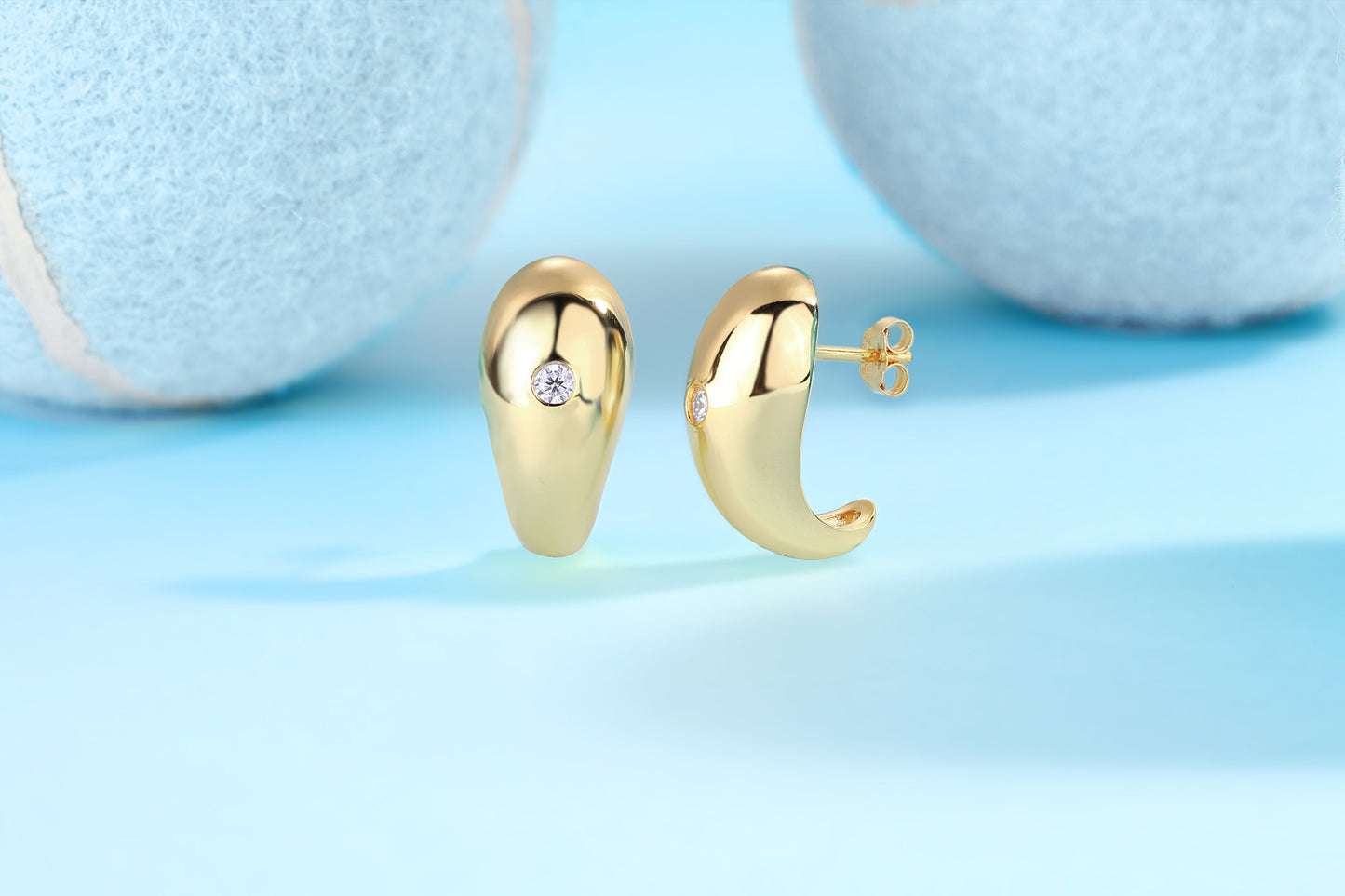 S925 Sterling Silver 0.1ct D Color VVS1 Moissanite Teardrop Earrings 7g Gold Plated Etched Groove GRA Certified Gift Box