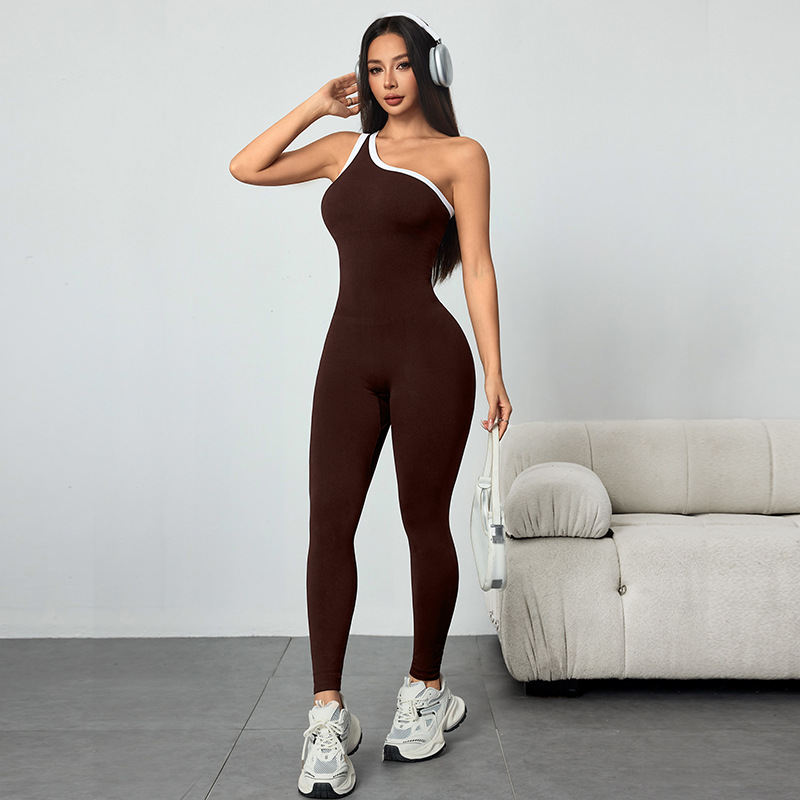 Seamless One-piece Womens Athletic Fitness Jumpsuit