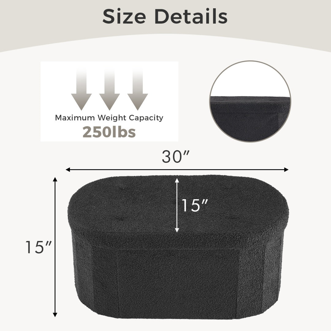 43-inch Foldable Footpad With Storage Function, Multi-functional Home Bench