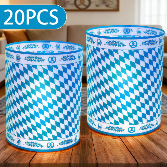 Party Decorations & Accessories - Set Of 20 Beer Festival Lampshades - Traditional Beer Tent Decorations For Oktoberfest Parties And Festivities