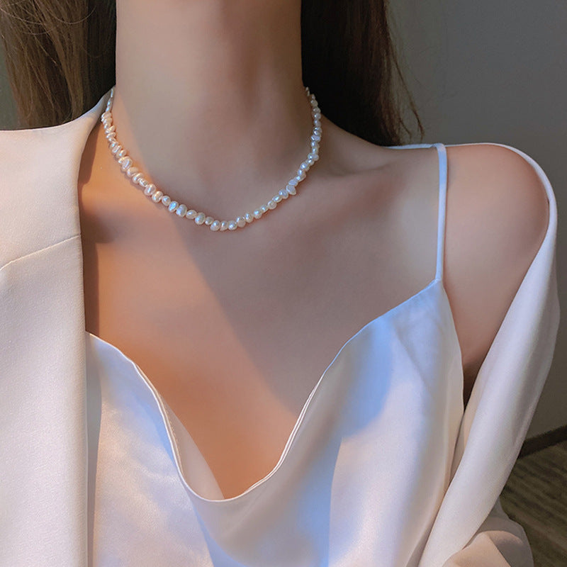 Womens Shaped Freshwater Pearl Necklace, New Irregular Design