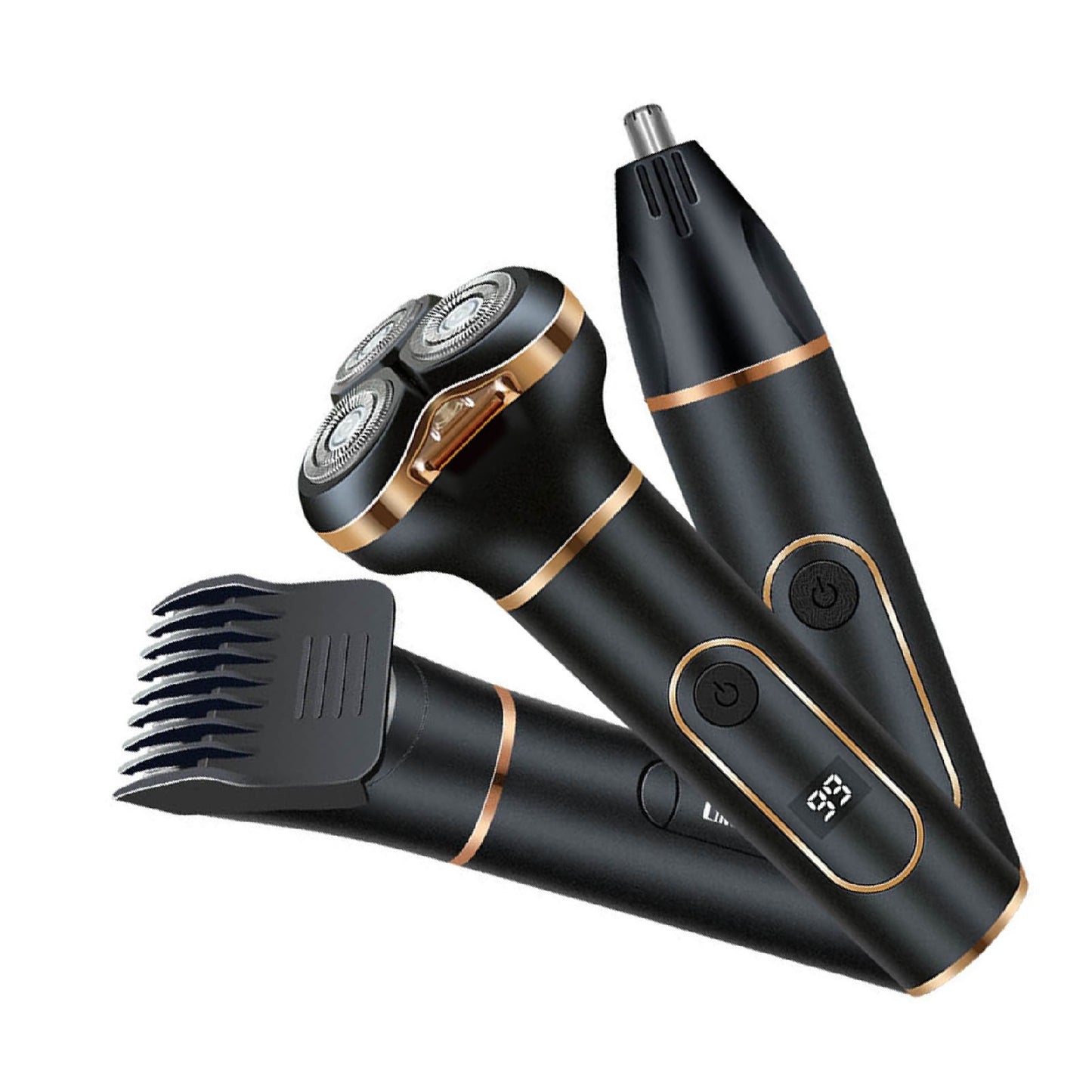 Cordless Electric Shaving Machine Men 3 In 1 For Beard Nose Hair Sideburns IPX7 Water Proof USB Charging Tool
