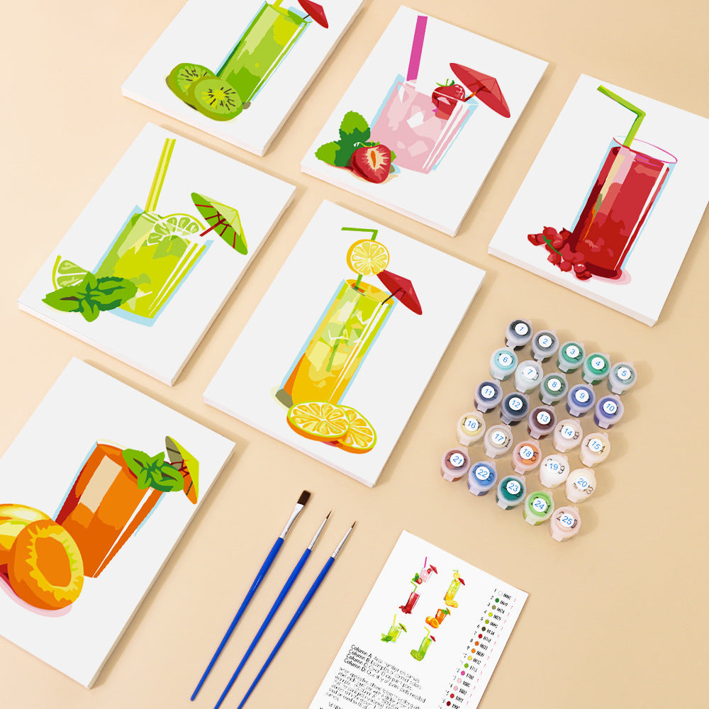 New Small Painting Set Foreign Trade Popular Style Landscape Flower Hand-painted Diy Digital Oil Painting Amazon FBA Global Hair