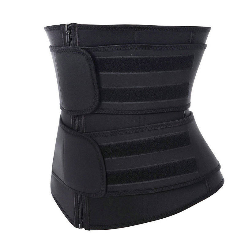 Zipper Double Belt Sauna Waist Trainer Postpartum Recovery Sweat Belt Tummy Control