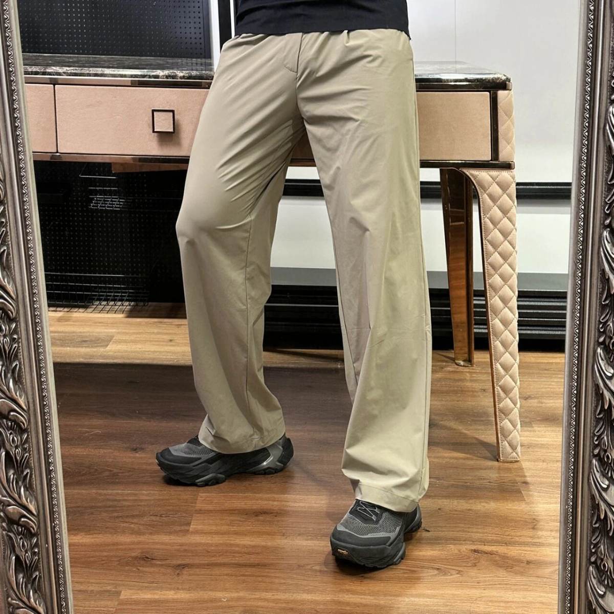 Men Straight Leg Casual Pants High Elastic Quick Dry Breathable Functional Trousers Anti-Wrinkle Multi-Pocket Work Commuting Outdoor Hiking Travel Pants