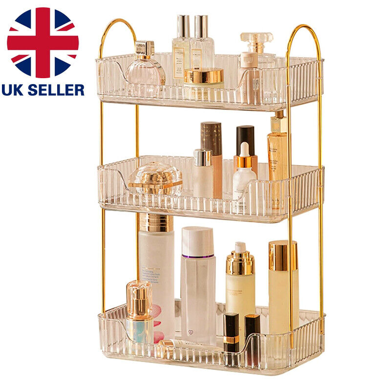 Cosmetic Makeup Holder 3 Tier Storage Shelf Countertop Organizer Perfume Stand