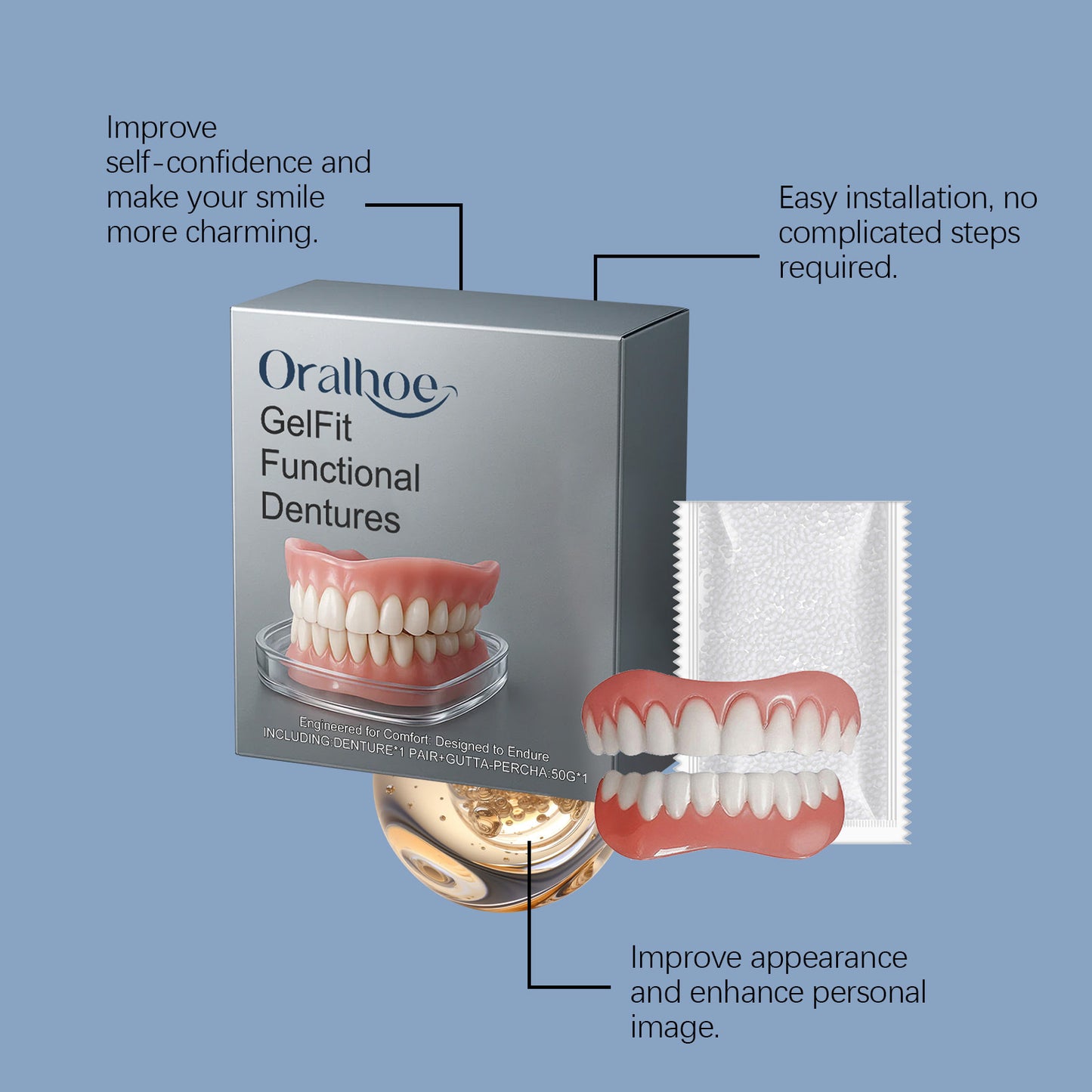 Comfortable Decoration Enhance Smile And Beauty Vacation Teeth Set
