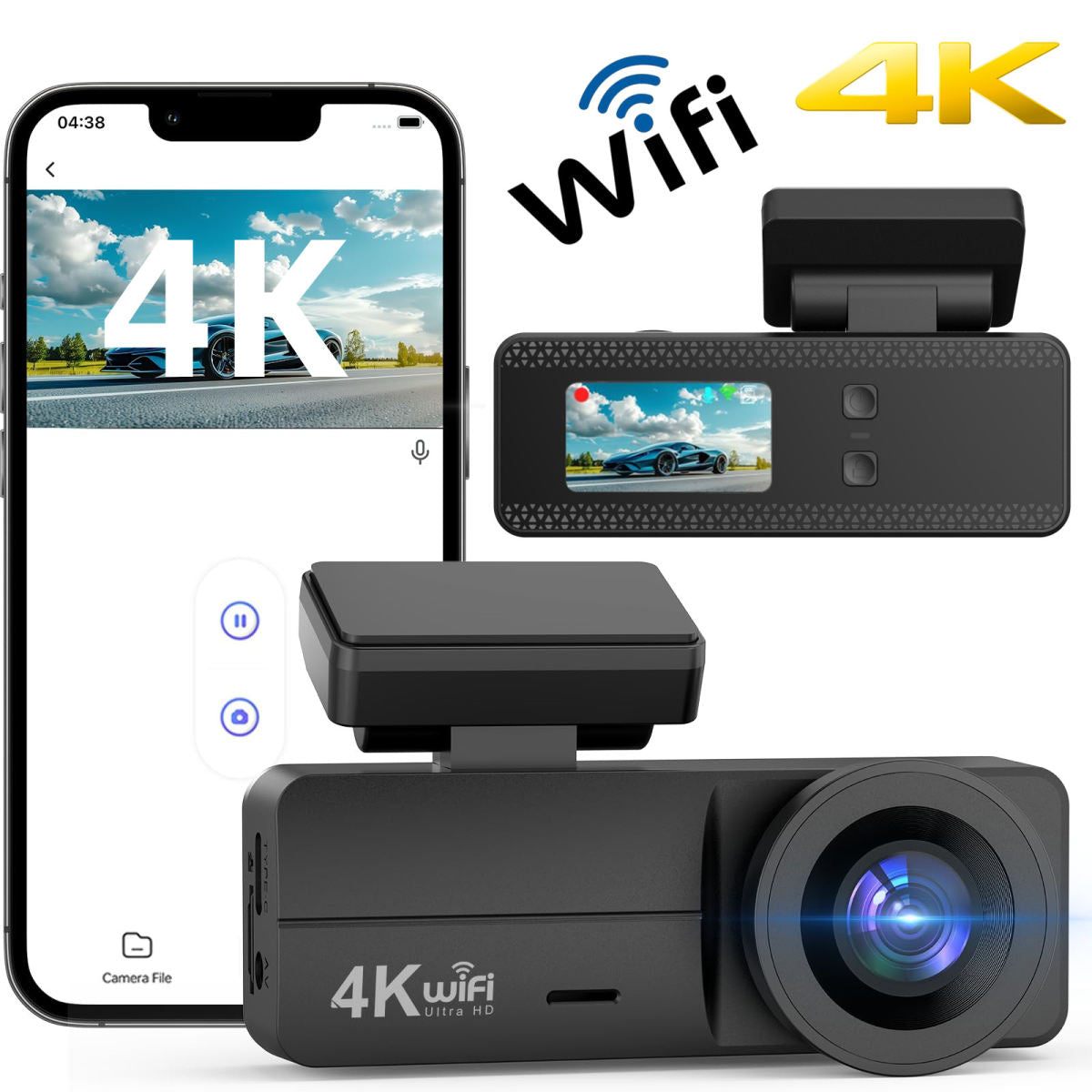 HD WiFi Mobile Phone Interconnection Loop Recording Driving Recorder